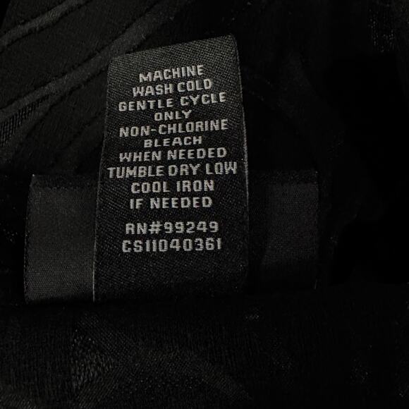 Maggie Barnes 0X-Large (16W) Top Button-Up Semi-Sheer Geometric 3/4 Sleeve Black - Picture 8 of 8